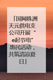国网株洲天元供电支公司开展“e起节电”惠民活动，共筑清凉夏日