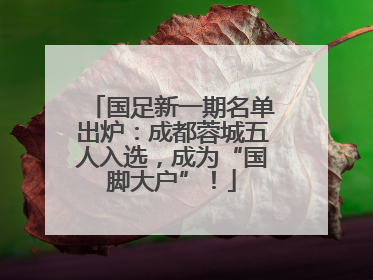 国足新一期名单出炉：成都蓉城五人入选，成为“国脚大户”！