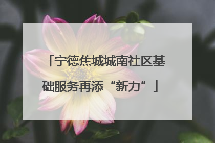 宁德蕉城城南社区基础服务再添“新力”