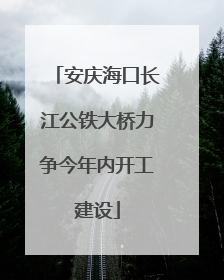 安庆海口长江公铁大桥力争今年内开工建设
