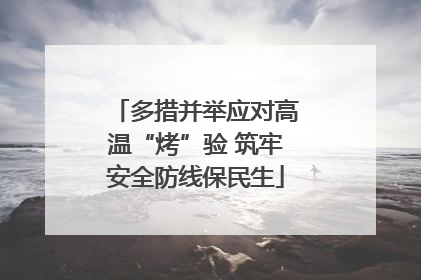 多措并举应对高温“烤”验 筑牢安全防线保民生