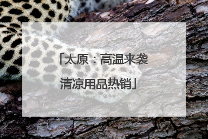 太原：高温来袭 清凉用品热销