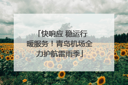 快响应 稳运行 暖服务！青岛机场全力护航雷雨季