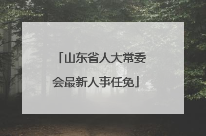 山东省人大常委会最新人事任免