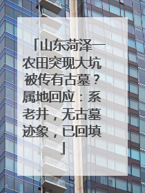 山东菏泽一农田突现大坑被传有古墓？属地回应：系老井，无古墓迹象，已回填