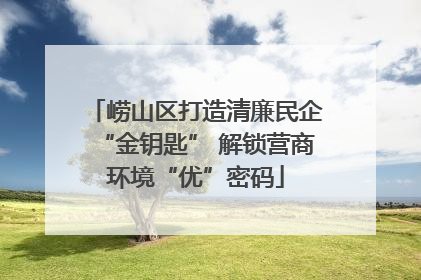 崂山区打造清廉民企“金钥匙” 解锁营商环境“优”密码