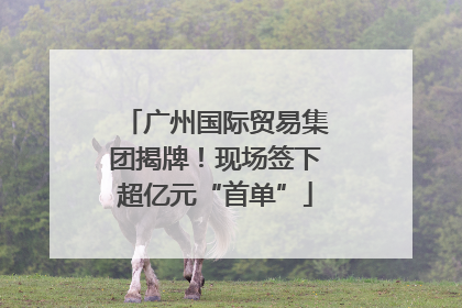 广州国际贸易集团揭牌！现场签下超亿元“首单”