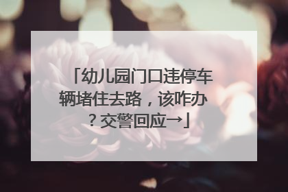 幼儿园门口违停车辆堵住去路，该咋办？交警回应→