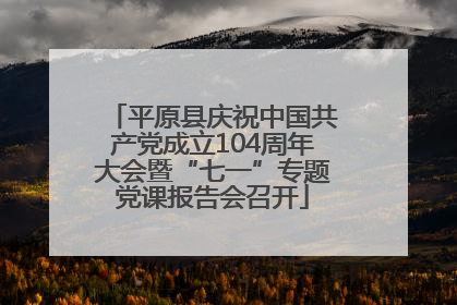 平原县庆祝中国共产党成立104周年大会暨“七一”专题党课报告会召开