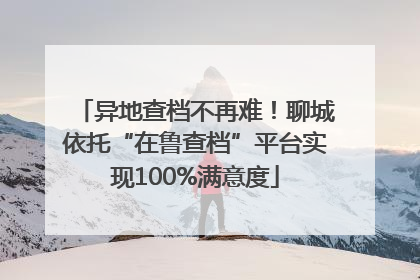 异地查档不再难！聊城依托“在鲁查档”平台实现100%满意度