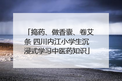 捣药、做香囊、卷艾条 四川内江小学生沉浸式学习中医药知识