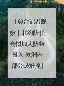 总台记者观察丨北约防长会拟加大防务投入 欧洲内部分歧难掩