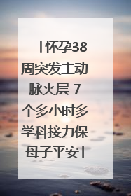 怀孕38周突发主动脉夹层 7个多小时多学科接力保母子平安