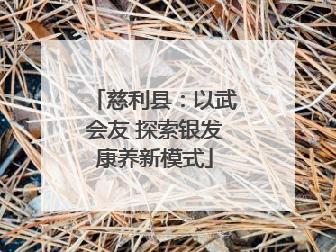 慈利县：以武会友 探索银发康养新模式