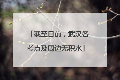 截至目前，武汉各考点及周边无积水