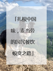 扎根中国味，麦当劳的国民餐饮蜕变之路