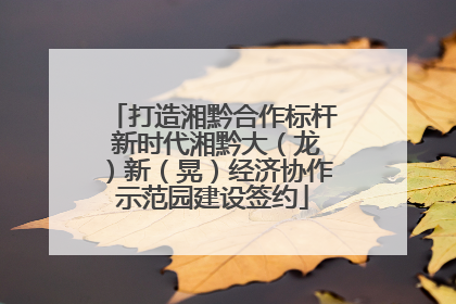 打造湘黔合作标杆 新时代湘黔大（龙）新（晃）经济协作示范园建设签约