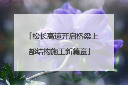 松长高速开启桥梁上部结构施工新篇章
