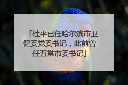 杜平已任哈尔滨市卫健委党委书记，此前曾任五常市委书记