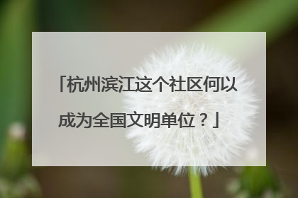 杭州滨江这个社区何以成为全国文明单位？