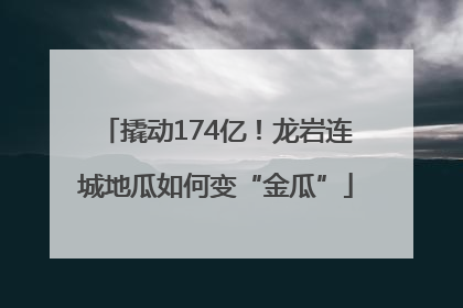 撬动174亿！龙岩连城地瓜如何变“金瓜”