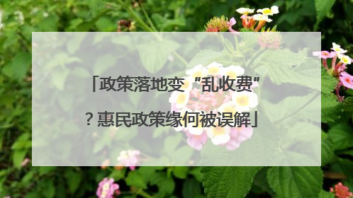 政策落地变“乱收费”？惠民政策缘何被误解