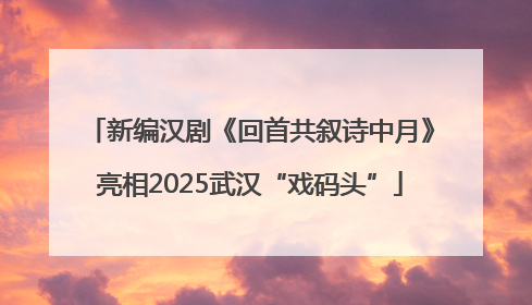 新编汉剧《回首共叙诗中月》亮相2025武汉“戏码头”