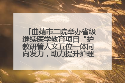 曲靖市二院举办省级继续医学教育项目“护教研管人文五位一体同向发力，助力提升护理效能学习班”