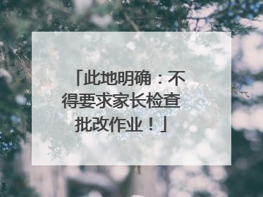 此地明确：不得要求家长检查批改作业！