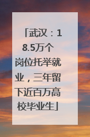 武汉：18.5万个岗位托举就业，三年留下近百万高校毕业生