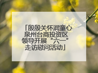 殷殷关怀润童心 泉州台商投资区领导开展“六一”走访慰问活动