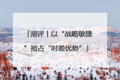 潮评丨以“战略敏捷”抢占“时差优势”