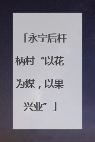 永宁后杆柄村“以花为媒，以果兴业”