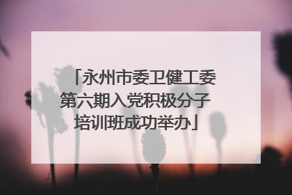 永州市委卫健工委第六期入党积极分子培训班成功举办