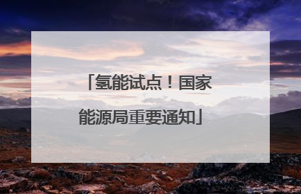 氢能试点！国家能源局重要通知