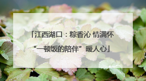 江西湖口：粽香沁 情满怀 “一顿饭的陪伴”暖人心