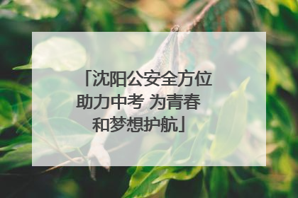 沈阳公安全方位助力中考 为青春和梦想护航