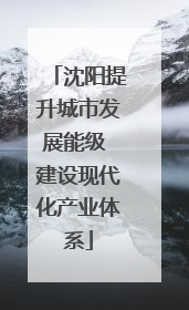 沈阳提升城市发展能级 建设现代化产业体系