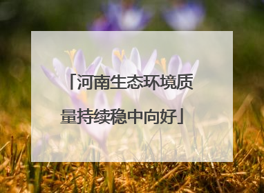 河南生态环境质量持续稳中向好