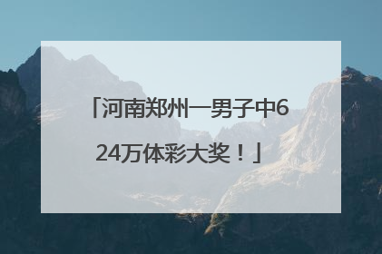 河南郑州一男子中624万体彩大奖！