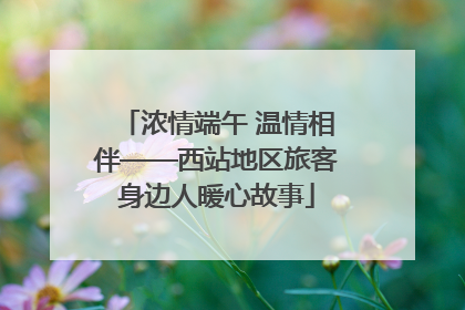 浓情端午 温情相伴——西站地区旅客身边人暖心故事
