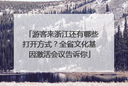 游客来浙江还有哪些打开方式？全省文化基因激活会议告诉你