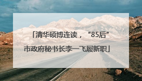 清华硕博连读，“85后”市政府秘书长李一飞履新职