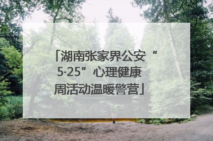 湖南张家界公安“5·25”心理健康周活动温暖警营