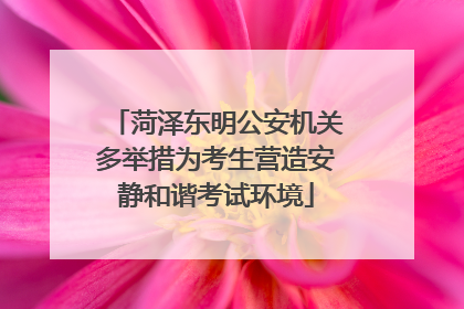菏泽东明公安机关多举措为考生营造安静和谐考试环境