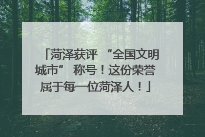菏泽获评 “全国文明城市” 称号！这份荣誉属于每一位菏泽人！