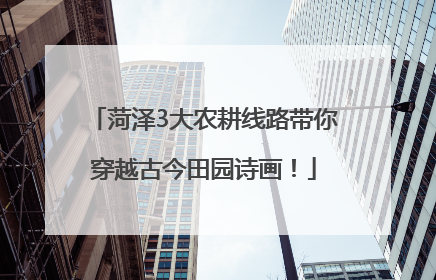 菏泽3大农耕线路带你穿越古今田园诗画！
