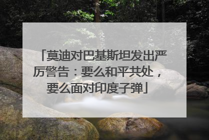 莫迪对巴基斯坦发出严厉警告：要么和平共处，要么面对印度子弹