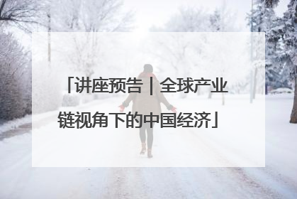 讲座预告｜全球产业链视角下的中国经济
