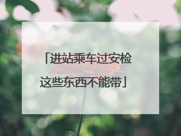 进站乘车过安检 这些东西不能带